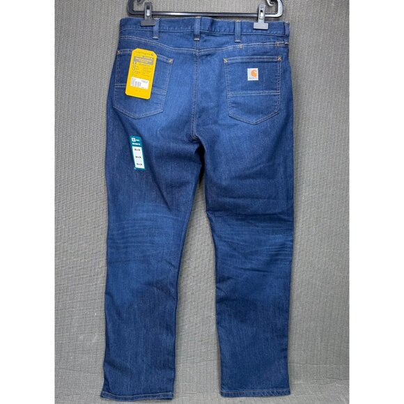 Carhartt Mens Size 38x34 Blue Force Relaxed Fit Low Rise 5-Pocket Jeans - Picture 2 of 10